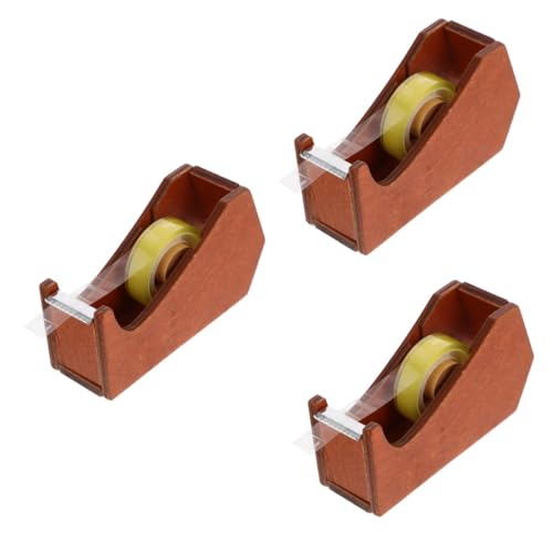 PRETYZOOM 3 Stück Tierformbandschneider Klebeband mit Abroller Klebebandspender für Bastelarbeiten ziehen um klebrig abklebeband Klebebandspender für den Schreibtisch Washi-Tape-Halter Holz von PRETYZOOM