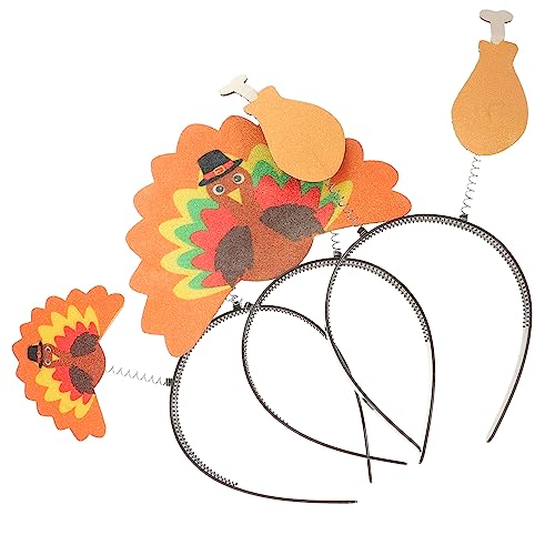 PRETYZOOM Kreatives Haar-stirnband Mit Truthahn Für Thanksgiving Zum Anklipsen Kopfbedeckung Party-kopfschmuck Dekorativ von PRETYZOOM