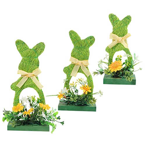 PRETYZOOM 3pcs Ostern Bunny Cosplay Dekorationen Holz Ostern Tafelaufsatz Ostern Partei Liefert von PRETYZOOM