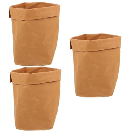 PRETYZOOM 3stücke Kraftpapier Aufbewahrungstaschen Waschbare Papiertüten Für Lebensmittel Obst Gemüse Bunte Verpackung Für Snacks Hochwertige Frischhaltebeutel Öl Und Wasserfest Für von PRETYZOOM