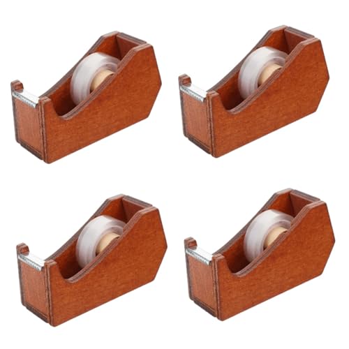 PRETYZOOM 4 Stück Bandhalter Bandspender Schreibtisch USB Verpackung Klebebandschneider für das Büro Werkzeuge zum Schneiden von Bändern Holz von PRETYZOOM