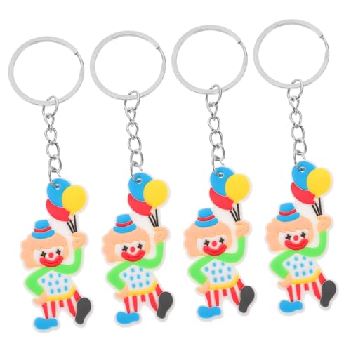 PRETYZOOM 4 Stück Clown-Schlüsselanhänger Zirkus-Karneval-Partygeschenke Rucksackanhänger Schlüsselbund Geldbörsen Auto-Dekor einzigartiger Schlüsselanhänger Rucksack-Schlüsselanhänger Wagen von PRETYZOOM