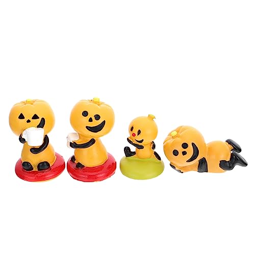 PRETYZOOM Handgefertigte Kürbisse Aus Kunstharz 4 Stück Verschiedene Handgemachte Halloween-Dekorationen Für Zuhause von PRETYZOOM
