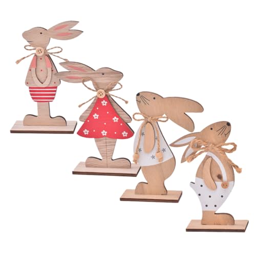 PRETYZOOM 4 Stück Holzhandwerk-Kaninchen-Ornamente-Dekoration Plüschtiere Figuren Käfig künstlich Lampe Bookshelf Decor bücherregal Dekoration holzdeko Teller Zubehör Desktop- hölzern PRETYZOOM 4 Stück Holzhandwerk-Kaninchen-Ornamente-Dekoration Plüschtiere Figuren Käfig künstlich Lampe Bookshelf Decor bücherregal Dekoration holzdeko Teller Zubehör Desktop- hölzern von PRETYZOOM