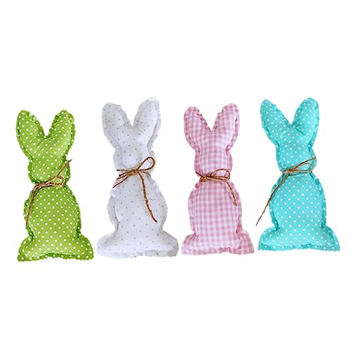 PRETYZOOM 4 Stück Kaninchen-Verzierung büro Dekoration Office Decoration ostegeschenke Partyzubehör Cute Decoration Easter Presents Osterparty-Kaninchen dekorativer Hase aus Stoff Baumwolle von PRETYZOOM