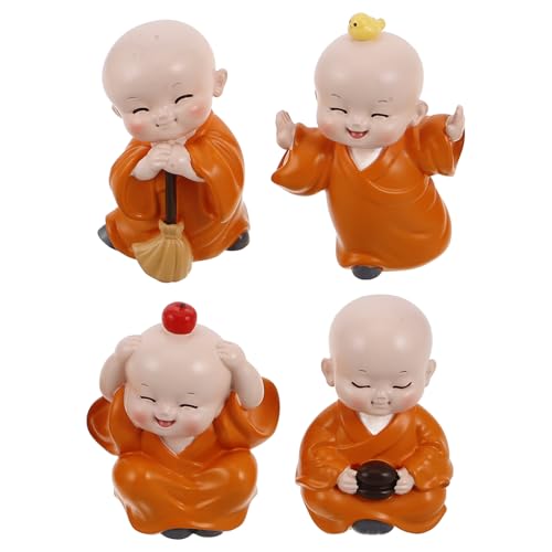 PRETYZOOM Niedliches Mönch-Buddha-statuen-Set Aus Kunstharz 4-TLG. Für Teetisch Auto Armaturenbrett Heimdekoration Und Einzigartiges Objekt PRETYZOOM Niedliches Mönch-Buddha-statuen-Set Aus Kunstharz 4-TLG. Für Teetisch Auto Armaturenbrett Heimdekoration Und Einzigartiges Objekt von PRETYZOOM
