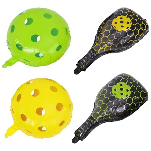 PRETYZOOM 4 Stück Teiliges Set aus Racket Folie und Ballon für Partydekoration für Sportveranstaltungen Geburtstagsfeiern und Fan Events Aufzublasen Entleeren von PRETYZOOM