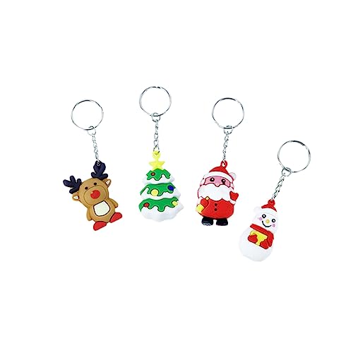 PRETYZOOM 4 Stück Weihnachtsgeschenk als Schlüsselanhänger weihnachtsgeldbeutelcharme Schlüsselbund Geschenke Schlüsselanhänger als Weihnachtsgeschenk Schlüsselringe Taschen von PRETYZOOM