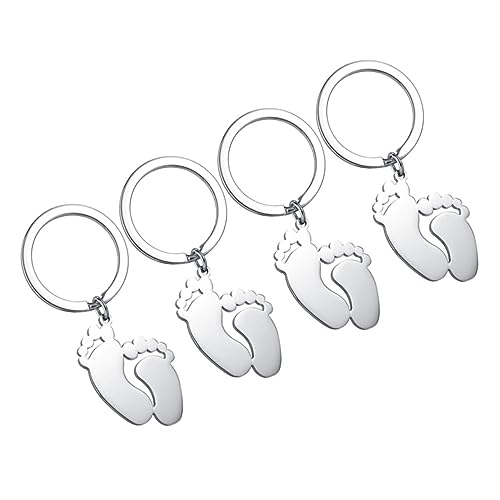 PRETYZOOM 4 Stück -fußabdruck-schlüsselanhänger Zubehör Für Rucksack-fußabdruck-anhänger Knopf Fußabdruck Schlüsselanhänger Plüsch Schleife Bausatz Babyschlüssel Silver Rostfreier Stahl PRETYZOOM 4 Stück -fußabdruck-schlüsselanhänger Zubehör Für Rucksack-fußabdruck-anhänger Knopf Fußabdruck Schlüsselanhänger Plüsch Schleife Bausatz Babyschlüssel Silver Rostfreier Stahl von PRETYZOOM