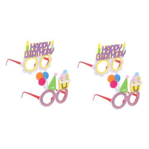 PRETYZOOM 4 Stück geburtstagsfeier dekoration kinder party kinderparty ballon Geburtstagsbrille neuartige Brillen Kinderbrille Gläser Partybrille alles zum geburtstag brille Blitz Kerze von PRETYZOOM