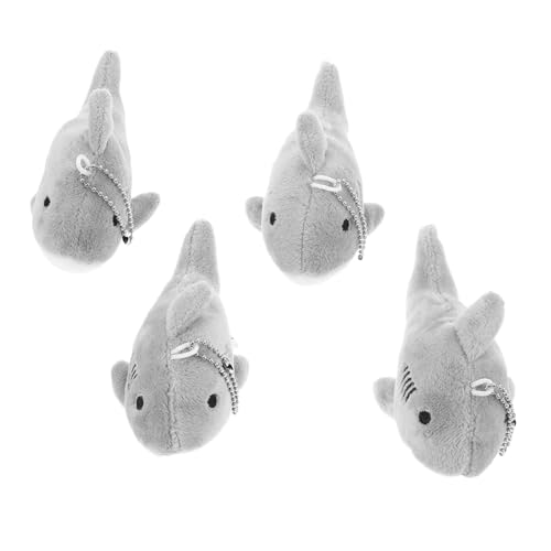 PRETYZOOM 4 Stücke Plüsch Hai Schlüsselanhänger Kleine Kuscheltiere Taschenanhänger Niedliche Rucksack Anhänger Strapazierfähiges Material Vielseitig als Tieranhänger für oder Dekoration von PRETYZOOM