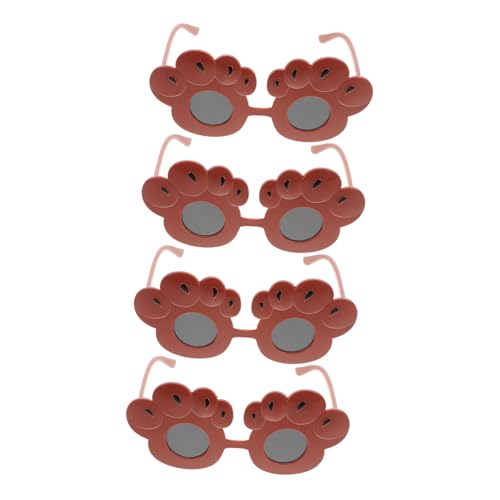 PRETYZOOM 4-teilige Sonnenbrillen Für Kinder: Tierkostüm-zubehör – Brillen in Pfotenform Aus Kunststoff Für Kinder Zur Geburtstagsfeier von PRETYZOOM