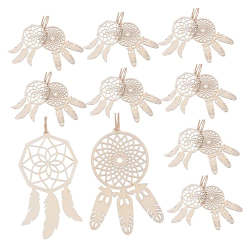 PRETYZOOM 40 Stück Teiliges Dreamcatcher aus Unbehandeltem Holz DIY Malvorlagen für Stabile Holzanhänger zum Bemalen Boho Wanddekoration für Schlafzimmer und Kreative Bastelprojekte von PRETYZOOM