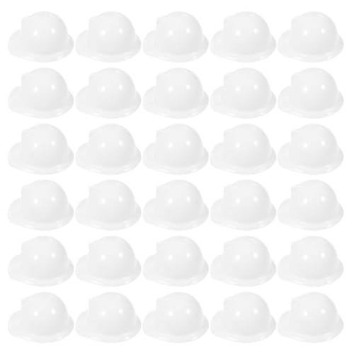 PRETYZOOM 40St Bauhut Schutzhelm safety cap miniatures miniaturmodelle Baustellenhelm Baustellen-Set neuartige Stirnbänder Bau-Partyhüte Mini-Bauhut Minihelm für Puppe Vogelhelm Plastik Weiß von PRETYZOOM