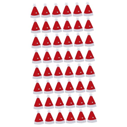 PRETYZOOM 48 Stk Elfenhut zum Verpacken von Süßigkeiten Weihnachtsbestecktasche weihnachtsmütze weihnachtskopfbedeckung Zylinder Kappen Hüte zum Verpacken von Süßigkeiten Lutscher-Wraps Mini von PRETYZOOM