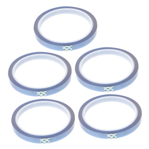 PRETYZOOM 5 Rollen Hitzebeständiges Transferband Blaues Temperaturbeständiges Klebeband für Sublimation und Wärmeübertragung Rückstandsfrei Langlebig Vielseitig Einsetzbar von PRETYZOOM