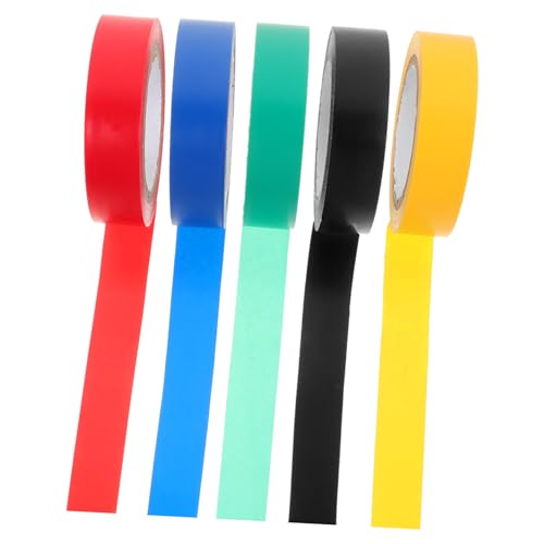 PRETYZOOM 5 Rollen Wasserdichtes Isolierband Farbig Weiß Aus -klebeband Ziehen Um Streifen Zweck Blau Gaffers Tape Multi Schwarzes Band Farbe Breite Elektrische Bänder Pvc von PRETYZOOM