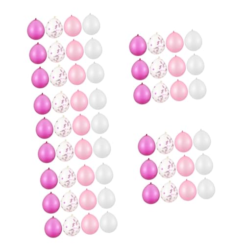PRETYZOOM 5 Sätze Ballonanzug rosa alles zum geburtstag ballon rosa und weiße Luftballons Dekor klare Luftballons Partyzubehör Luftballons für die Party Emulsion einstellen Konfetti von PRETYZOOM