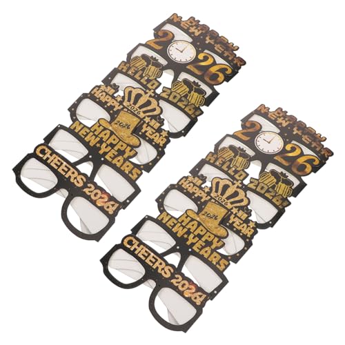 PRETYZOOM 5 Sätze Neujahrsbrillen Papier Glitzer Partybrille Einweg Leicht für Silvester Feier Foto Requisiten und Dekorationen Year Eve Accessoires PRETYZOOM 5 Sätze Neujahrsbrillen Papier Glitzer Partybrille Einweg Leicht für Silvester Feier Foto Requisiten und Dekorationen Year Eve Accessoires von PRETYZOOM