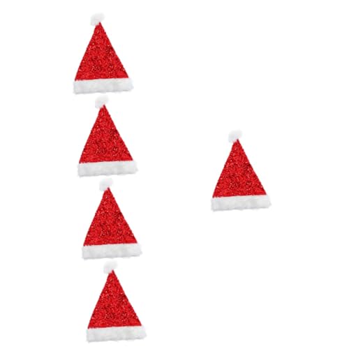 PRETYZOOM 5 Stk Weihnachtsmütze Kleinkind-mütze Partyhüte Für Erwachsene Kinderhaube Weihnachtsfeier Hut Weihnachtsmann-mütze Weihnachtsgeschenke Kostümhaube Weihnachten Stoff Pailletten Rot von PRETYZOOM