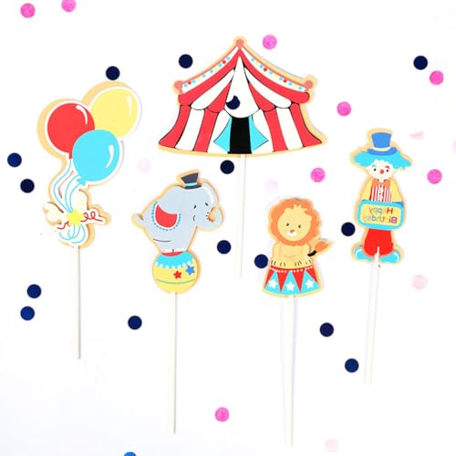 PRETYZOOM 5 Stück Dekoration für Kuchen Clown – für Geburtstag, Party, Festival, Cupcake und Desserts PRETYZOOM 5 Stück Dekoration für Kuchen Clown – für Geburtstag, Party, Festival, Cupcake und Desserts von PRETYZOOM
