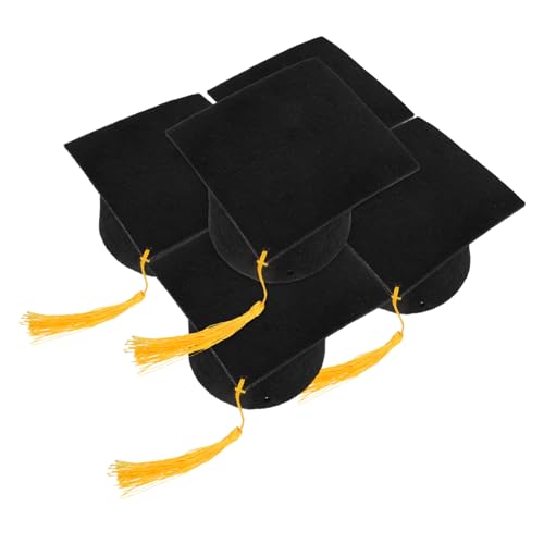 PRETYZOOM Abschlusskappen 5 Mini-hüte Mit Quasten Dekorationen Ideal Für Schule Uni Partyzubehör Tortenaufsatz von PRETYZOOM