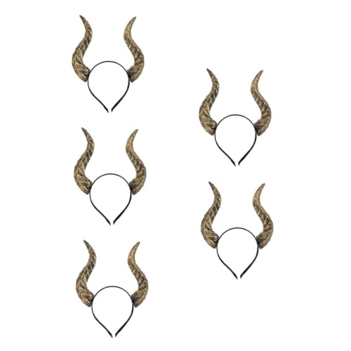 PRETYZOOM 5 Stück Halloween Horn -Kopfbeschriftungskopf Ochsen Stirnband Kostüm Foto Requisiten Haarschmuck aus Horn Bullenhorn -Stirnband Cosplay-Halloween Dämon Kostüm Pu Golden PRETYZOOM 5 Stück Halloween Horn -Kopfbeschriftungskopf Ochsen Stirnband Kostüm Foto Requisiten Haarschmuck aus Horn Bullenhorn -Stirnband Cosplay-Halloween Dämon Kostüm Pu Golden von PRETYZOOM