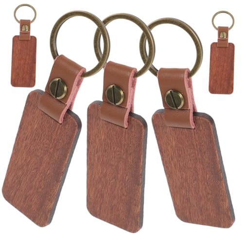 PRETYZOOM 5 Stück Holz Schlüsselanhänger Blanko aus Naturholz zum Gravieren und Bemalen DIY Schlüsselring Anhänger für Personalisierte Geschenke Taschen Schlüsseldeko Vielseitig Verwendbar von PRETYZOOM