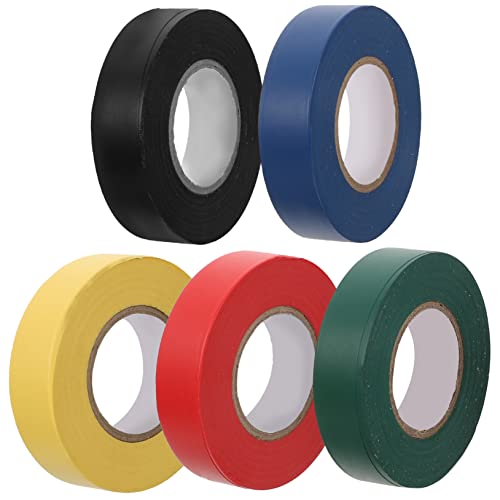PRETYZOOM 5 Stück Isolierband Klebeband Streifen weiß Schwarz Vinyl Drum-Stick-Tape für Haushalts-Elektroband Isolierbänder Isolierhülle Flammschutzband elektrisches Band PVC von PRETYZOOM
