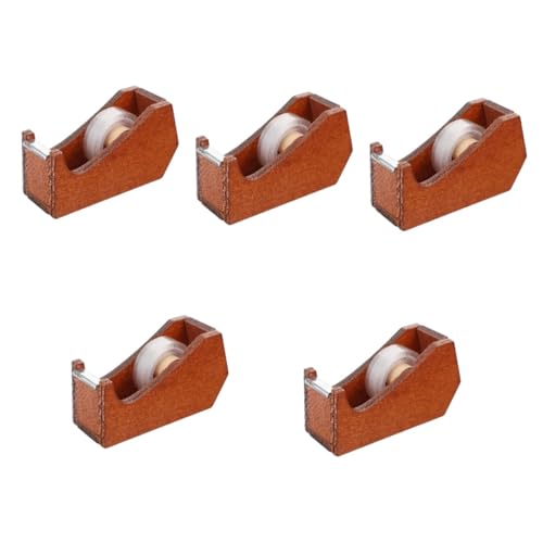 PRETYZOOM 5 Stück Klebebandhalter für den Schreibtisch Büro Verpackung USB Bandspender Bandschneider Klebeband-Spender-Schreibtisch Klebebandabroller für den Schreibtisch Holz von PRETYZOOM