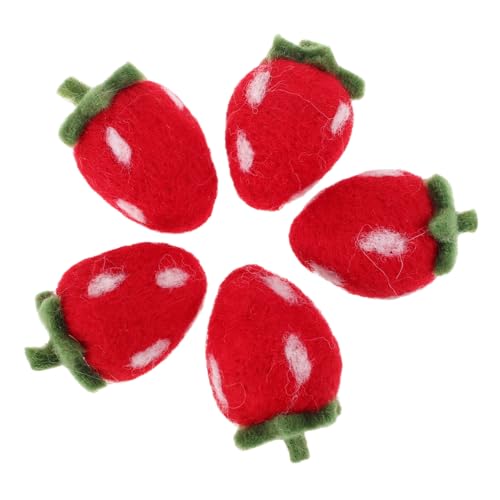 PRETYZOOM 5 Stück Nadelfilz Erdbeeren Künstliche Früchte Zubehör Beeren Gastgeschenke Für Die Erste Party Wollfilz Bastelverzierungen Filz Obst Ornamente Nadelfilz Sets Rot PRETYZOOM 5 Stück Nadelfilz Erdbeeren Künstliche Früchte Zubehör Beeren Gastgeschenke Für Die Erste Party Wollfilz Bastelverzierungen Filz Obst Ornamente Nadelfilz Sets Rot von PRETYZOOM