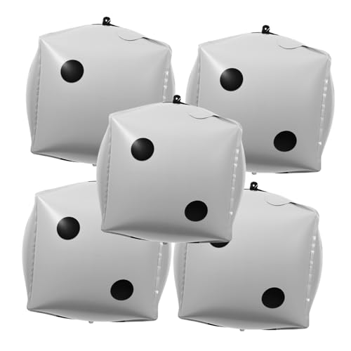 PRETYZOOM 5 Stück Würfel Ballon Dekorative Würfel Folienballons Würfeln Abschlussblattables Partydekorationen Für Erwachsene Würfelballondekorationen Ballons Ornamente Weiß Aluminiumfolie von PRETYZOOM