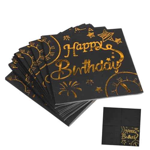 PRETYZOOM 50 Stück Geburtstagsserviette Servietten für die Party Alles zum Geburtstag Papierserviette Erwachsene groß bunt alles zum geburtstag servietten Gästeservietten Schwarz PRETYZOOM 50 Stück Geburtstagsserviette Servietten für die Party Alles zum Geburtstag Papierserviette Erwachsene groß bunt alles zum geburtstag servietten Gästeservietten Schwarz von PRETYZOOM