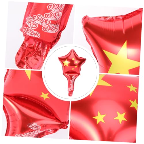 PRETYZOOM 50 Stück Handballons Mit Pentagrammmuster Festival-handballons Spielstütze Umweltfreundliche Handballons Luftballons Aus Aluminiumfolie Hochwertiges Nylon-aluminium-folienmaterial von PRETYZOOM