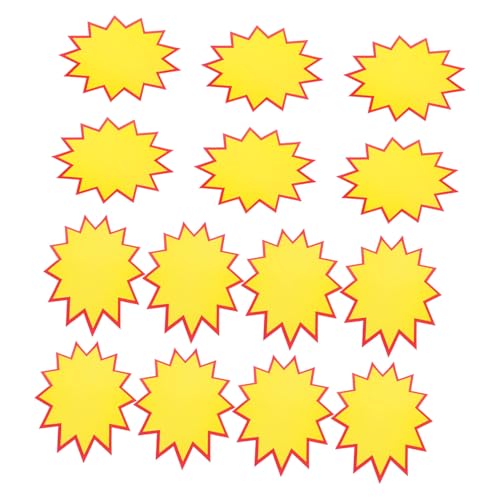 PRETYZOOM 50 Stück Preisschild für explosive Aufkleber Farbige Etiketten Aufkleber Supermarkt leere kurze Aufkleber Wiederverkauf Preisschild für Fundraising Ersatz-Sale-Tags Papier Yellow von PRETYZOOM