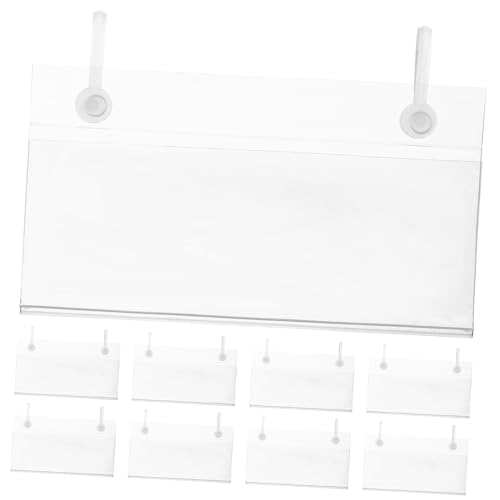 PRETYZOOM 50 Stück Preisschild hängen Anzeige entfernbare Etiketten Speicheretiketten Inhaber Markt Stabiler Schilderhalter verschleißfester Schilderhalter Ladenschildständer PVC Weiß von PRETYZOOM