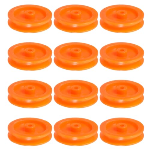 PRETYZOOM 50 Stück Riemenscheibe Aus Kunststoff Seilrolle Mechanische Riemenscheiben Getriebeantriebsscheibe Mehrzweck-riemenscheibe Motor Riemenscheibe Diy-räder Plastik Orange von PRETYZOOM