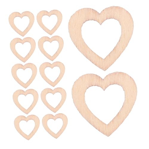 PRETYZOOM 500 Stück Diy Dekorationen für Valentinstag Hochzeiten Tischdeko und Partys Rustikale Hohlherzen für Kreative Projekte von PRETYZOOM