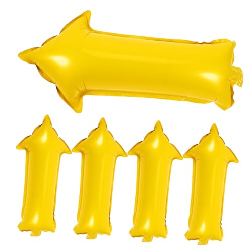 PRETYZOOM 5er Set Pfeilballon Ballonpumpe Kreisförmiger Ballonbogenständer Geburtstagsdekorationen Geburtstag Luftballons Klare Luftballons Neonparty Ballon Glänzen Pe-aluminiumfolie Yellow von PRETYZOOM
