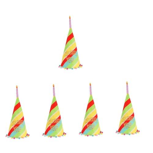 PRETYZOOM 5st Geburtstagsparty-hut Kappen Geburtstagspartyhüte Für Erwachsene Partyhut-requisite Partyhüte Als Dekoration Geburtstagsfeier Hut Haushaltsprodukte Tragbar Kind Stoff von PRETYZOOM