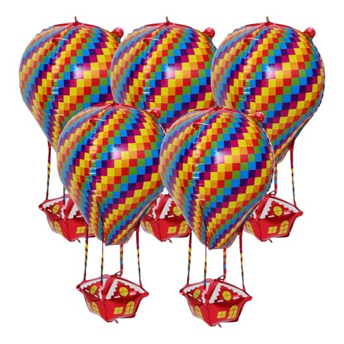 PRETYZOOM 5st Heißluftballon Dekoration Ballonbogen-kit Partyballon Blase Brautduschenballon Weihnachts-heißluftballon Regenbogen-heliumballon Willkommensballons Heiße Sonne Aluminiumfolie von PRETYZOOM