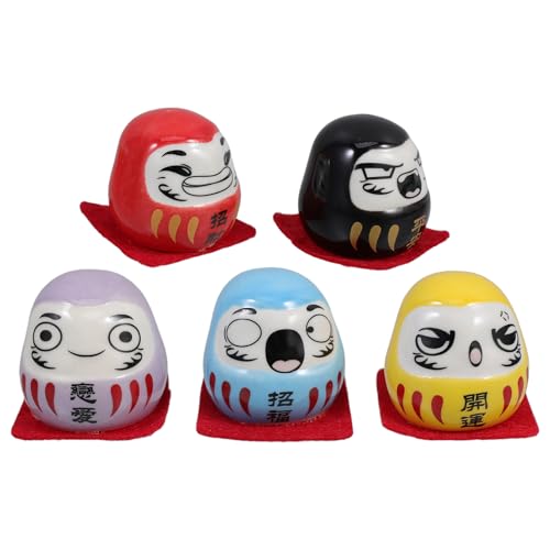 PRETYZOOM 5stücke Teilige Japanische Keramikpuppen Traditionelles Asiatisches Design Wohnzimmer Büro Auto Dekoration Klein Figuren Zimmerdeko Regaldeko von PRETYZOOM