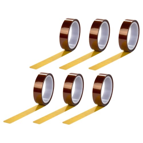 PRETYZOOM 6 Rollen Hitzebeständiges Klebeband Wärmeübertragungsbänder Vinyl Band Mit Hoher Hitze Übertragungsband Elektroband Mit Hohem Temperatur Wärmebänder Sublimationswärmeband Polyimid von PRETYZOOM