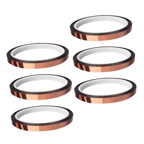 PRETYZOOM 6 Rollen Polyimid Isolierband Hitzebeständig Acid Resistant Elektrisches Klebeband für Haushalt und Industrie von PRETYZOOM