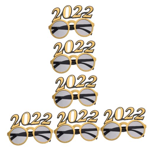 PRETYZOOM 6 Stk 2022 Brille Partybrillen 2022 Neujahr Glasrahmen Silvester-partybrille Halloween-dekor Maskerade Dekorationen Zahlengläser Kind Abschlussball Neujahrsvorräte von PRETYZOOM