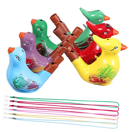 PRETYZOOM 6 STK Wasservögel Pfeifen Pfeifenmusikinstrument Vogel Wasserpfeifen Notfall Pfeifen Pfeifenspielzeug Für Kinder 3D-vogelpfeife Vogelruf Keramik Tier Geschenktasche Kleinkind von PRETYZOOM
