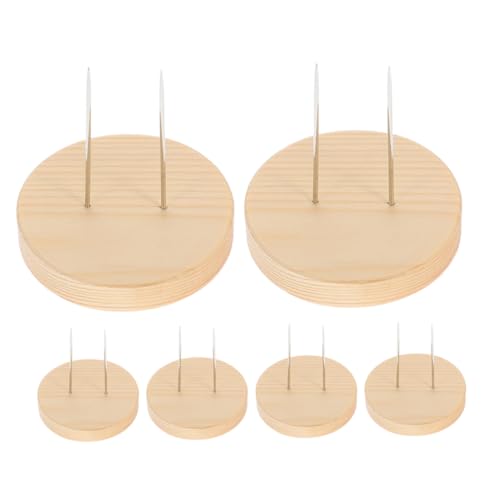 PRETYZOOM 6 Stück Holzsockel Teile Styling Figur Plüschpuppenständer Puppenanzeige Puppenbasis Gehäkelter Puppenständer Gehäkelter Ständer Holzständer Zum Ausstellen Beige Hölzern von PRETYZOOM