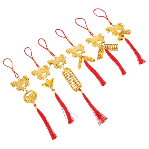 PRETYZOOM 6 Stück Jahr des Pferdeshängeornamente Chinesischer Neujahrsanhänger Neujahrskollektion chinesische neujahrsfiguren chinesisches Neujahrstier Ornament Neujahrs -Ornamente Plastik von PRETYZOOM