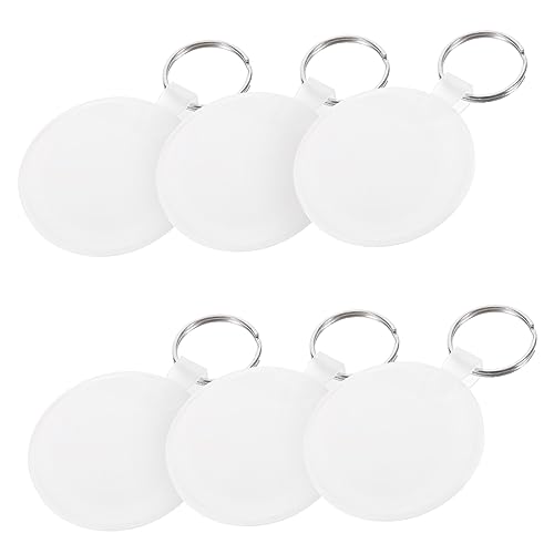 PRETYZOOM 6 Stück Sublimations Schlüsselanhänger Rohlinge aus für DIY Handwerksprojekte Personalisierbare Schlüsselanhänger mit Wärmeübertragung von PRETYZOOM