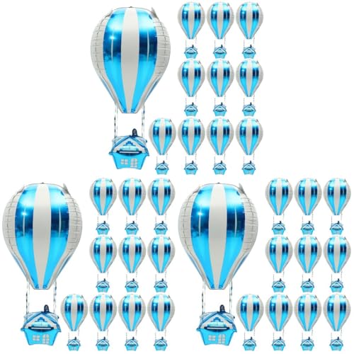 PRETYZOOM 60 Stück Heißluftballons Aus Aluminiumfolie Dekoration Für Babypartys Geschlechtsoffenbarung Geburtstagsparty-Zubehör von PRETYZOOM